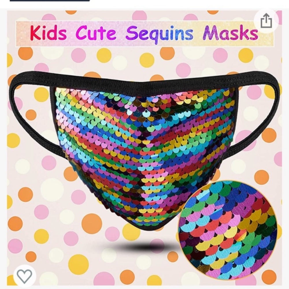 7 Pieces Kid’s Sequin Glitter Mask - Picture 4 of 6
